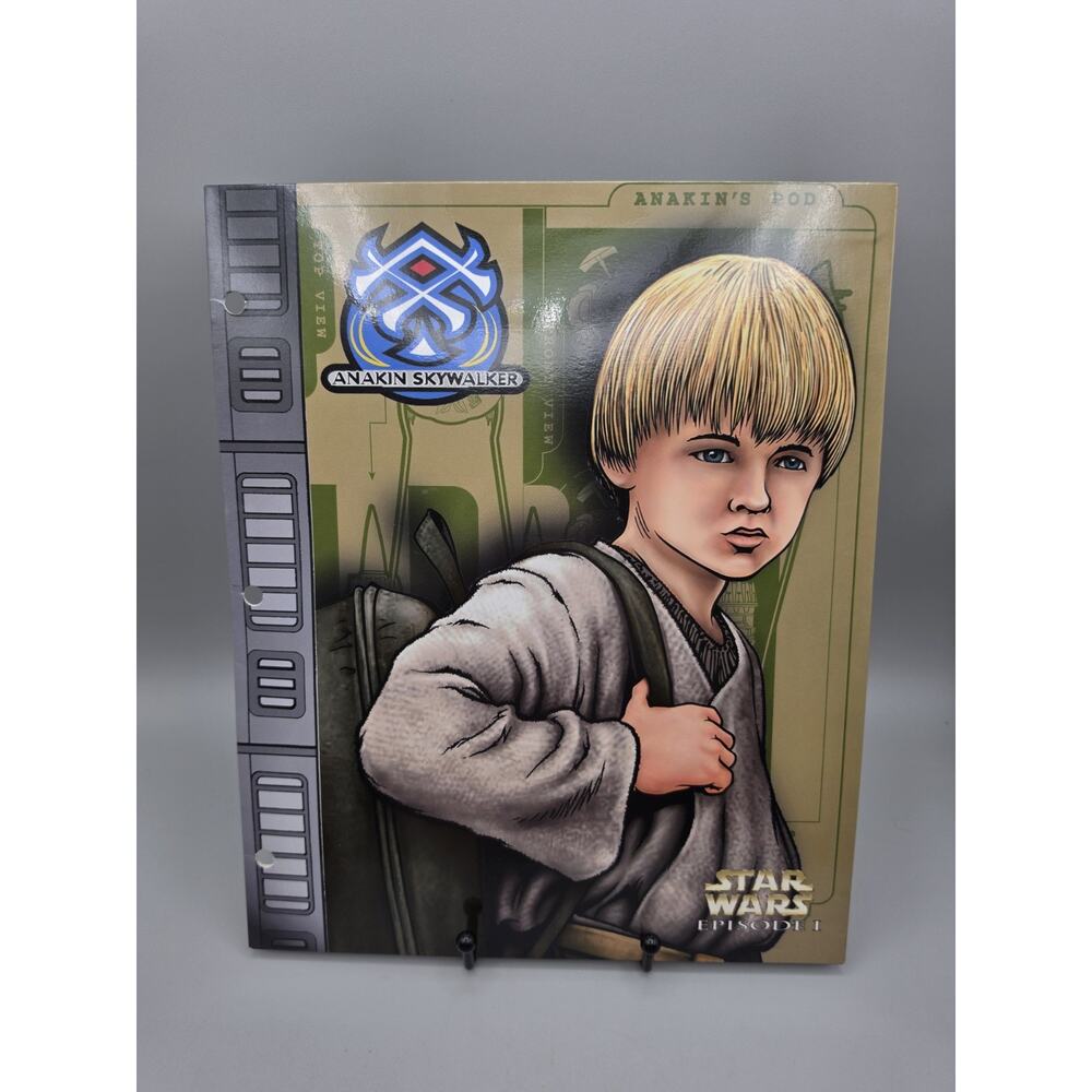 Vintage Lucasfilms Star Wars Pod Racing Pocket Folder Anakin Sebulba Episode 1